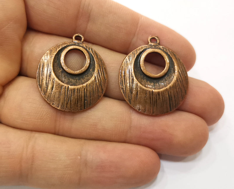 2 Copper Charms Antique Copper Plated Charms (30x25mm)  G18870