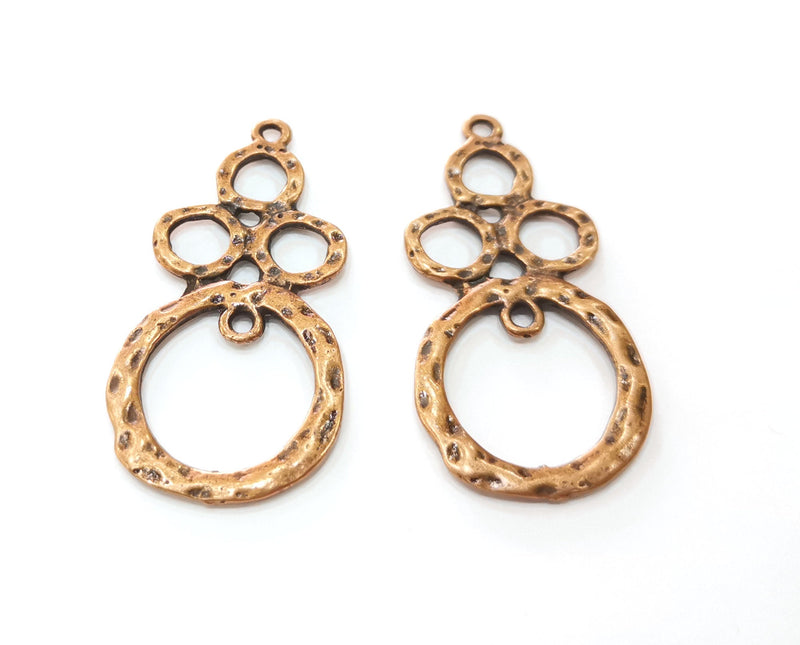 2 Copper Charms Antique Copper Plated Charms (47x24mm)  G18871