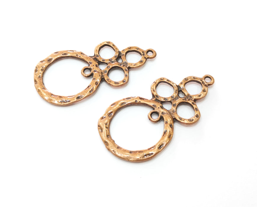 2 Copper Charms Antique Copper Plated Charms (47x24mm)  G18871