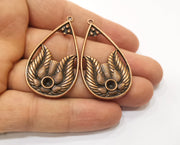 2 Copper Charms Antique Copper Plated Charms (48x26mm)  G18872