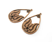 2 Copper Charms Antique Copper Plated Charms (48x26mm)  G18872