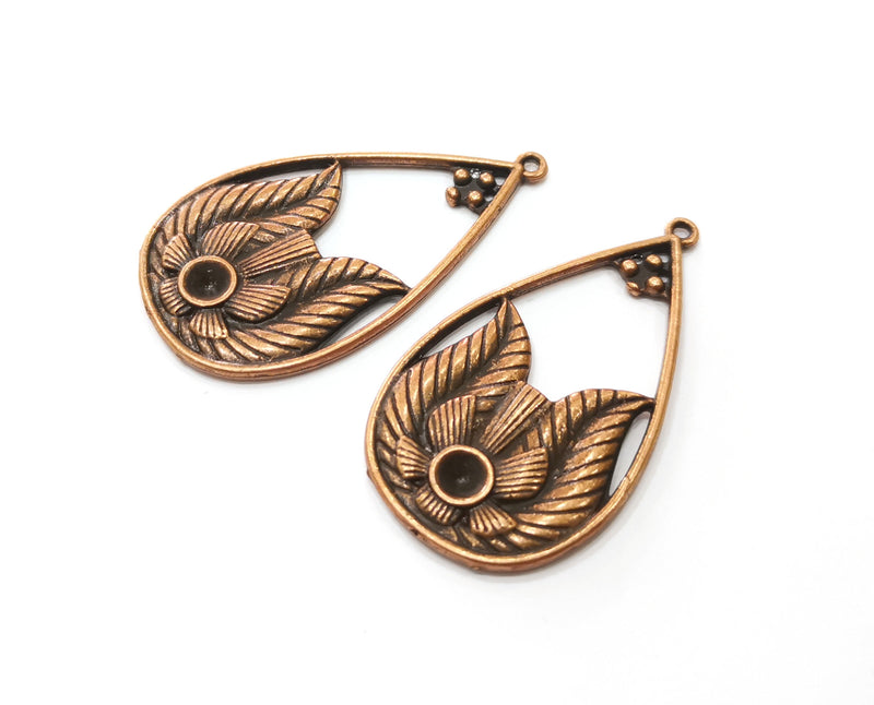 2 Copper Charms Antique Copper Plated Charms (48x26mm)  G18872