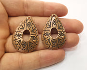 2 Copper Charms Antique Copper Plated Charms (39x26mm)  G18873