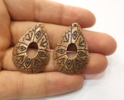 2 Copper Charms Antique Copper Plated Charms (39x26mm)  G18873