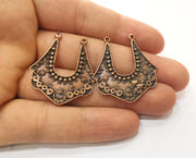2 Copper Charms Connector Antique Copper Plated Charms (36x33mm)  G18876