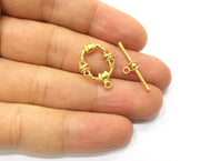 Toggle Clasps 4 sets Gold Plated Toggle Clasp Findings 21x16mm+24x7mm  G18379