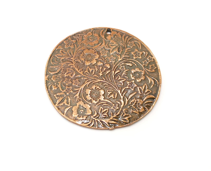 Copper Flowers Charms Antique Copper Plated Charms (42mm) G18380