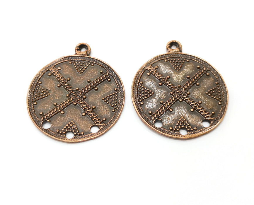 2 Copper Charms Connector Antique Copper Plated Charms (36x30mm) G18382