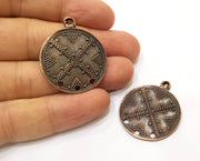 2 Copper Charms Connector Antique Copper Plated Charms (36x30mm) G18382