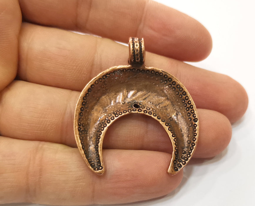 Copper Crescent Pendant Antique Copper Plated Pendant (43x39mm)  G18877