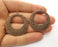 2 Copper Charms Antique Copper Plated Charms  (43x38mm)  G18879