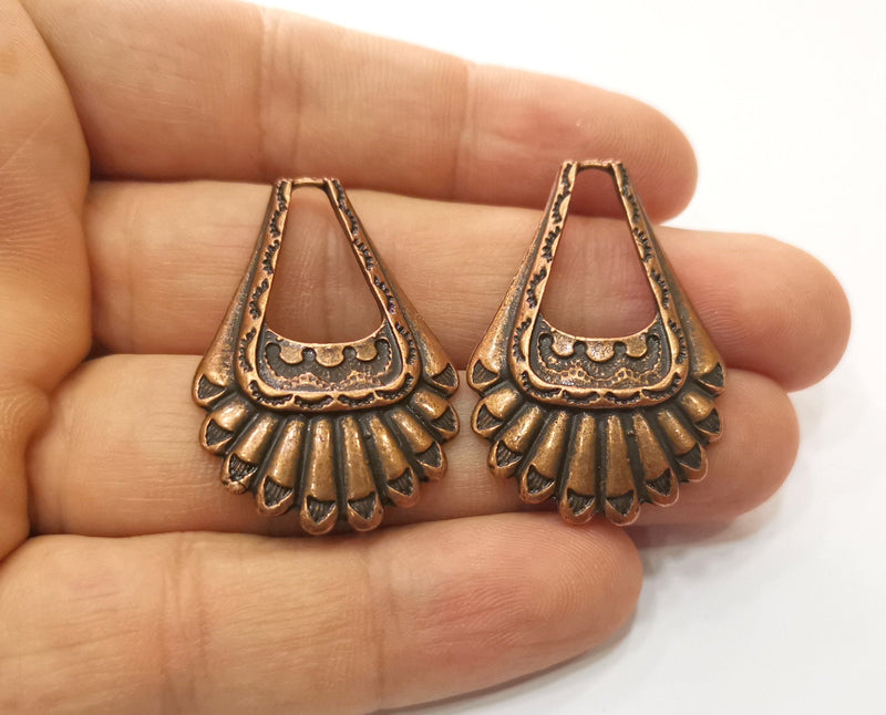 2 Copper Charm Antique Copper Plated Charm (39x26mm) G18883