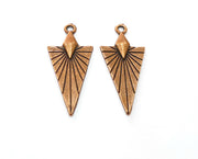 4 Copper Charms Antique Copper Plated Charms (40x18mm)  G18884