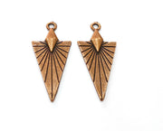 4 Copper Charms Antique Copper Plated Charms (40x18mm)  G18884