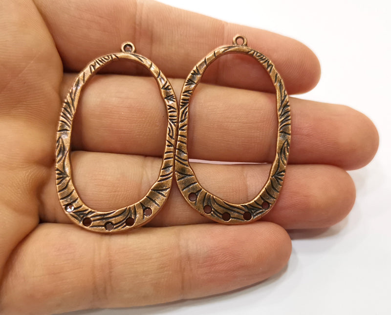 2 Copper Charms Connector Antique Copper Plated Charms  (48x28mm)  G18887