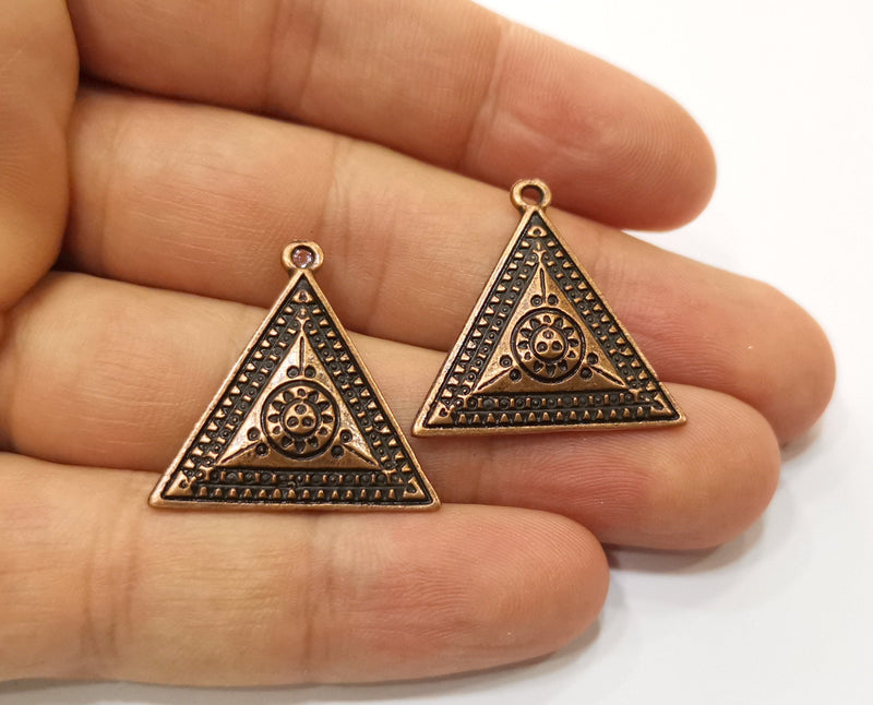 Triangle Copper Charms Antique Copper Plated Charms (27x26mm)  G18888