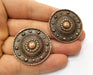 2 Copper Charms Antique Copper Plated Charms (35mm)  G18384