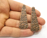 2 Copper Charms Antique Copper Plated Charms (54x19mm)  G18386