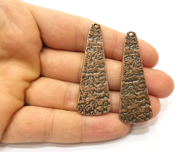 2 Copper Charms Antique Copper Plated Charms (54x19mm)  G18386