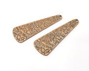 2 Copper Charms Antique Copper Plated Charms (54x19mm)  G18386