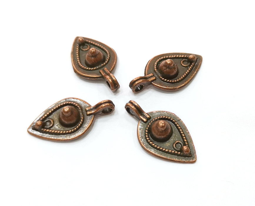 4 Copper Charms Antique Copper Plated Charms (27x14mm)  G18389