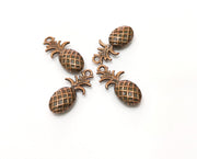 5 Pineapple Charms Antique Copper Plated Charms (22x9mm) G18391