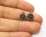 10 Flower Charms Antique Copper Plated Charms (13x10mm)  G18395
