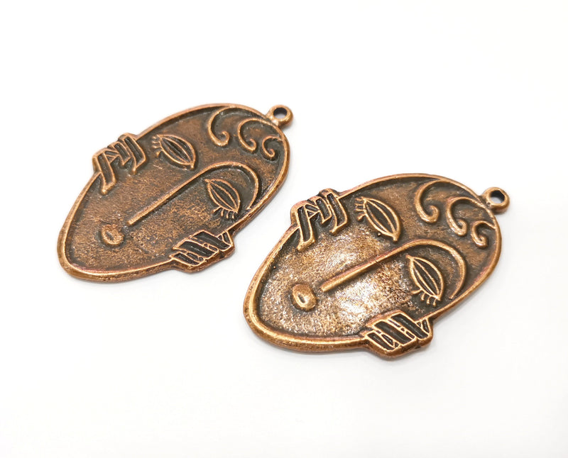 2 Copper Charms Antique Copper Plated Charms (55x34mm)  G18396