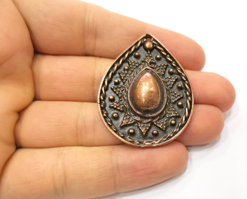 Copper Drop Charms Antique Copper Plated Charms (44x35mm) G18400