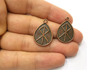 4 Copper Charms Antique Copper Plated Charms (26x17mm)  G18403