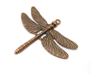 Dragonfly Pendant Large Pendant Antique Copper Plated Pendant (69x61mm)  G18405