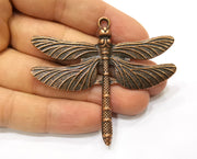 Dragonfly Pendant Large Pendant Antique Copper Plated Pendant (69x61mm)  G18405
