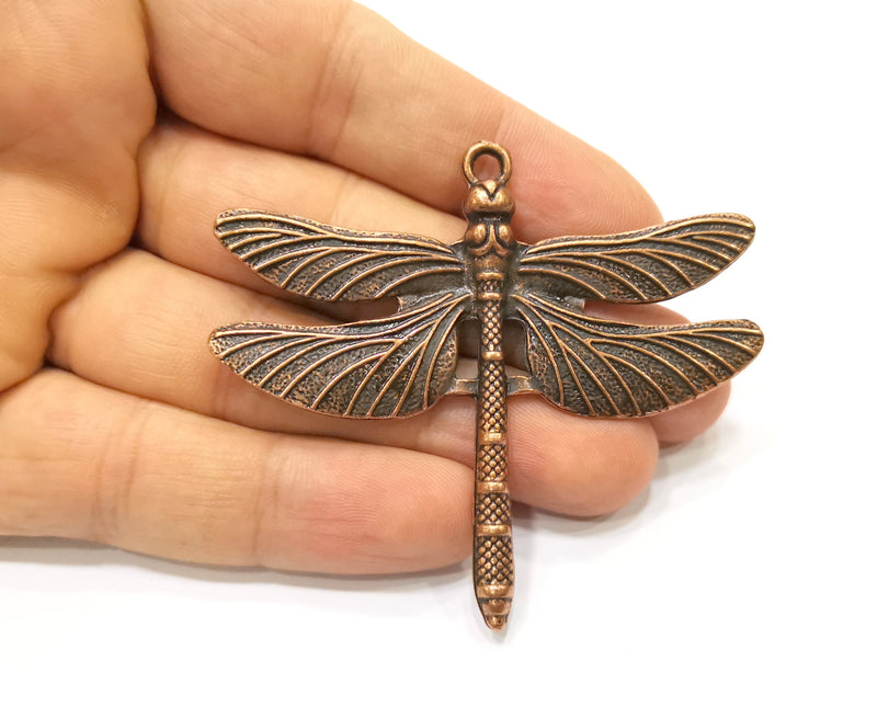 Dragonfly Pendant Large Pendant Antique Copper Plated Pendant (69x61mm)  G18405