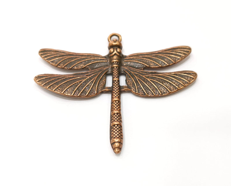 Dragonfly Pendant Large Pendant Antique Copper Plated Pendant (69x61mm)  G18405