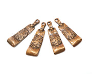 4 Copper Charms Antique Copper Plated Charms (37x11mm) G18407