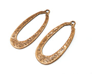 2 Copper Charms Antique Copper Plated Charms (61x25mm)  G18409