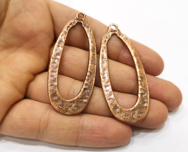 2 Copper Charms Antique Copper Plated Charms (61x25mm)  G18409