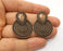 2 Copper Charms Antique Copper Plated Charms (41x28mm)  G18895