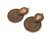 2 Copper Charms Antique Copper Plated Charms (41x28mm)  G18895
