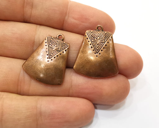 2 Copper Charms Antique Copper Plated Charms (27x22mm)  G18900