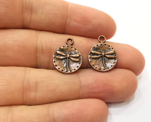 10 Copper Dragonfly Charms Antique Copper Plated Charm (19x15mm) G18904