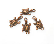 10 Turtle Charms Antique Copper Plated Charms (22x11mm)  G18915