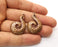 2 Copper Hammered Charms Antique Copper Plated Charms (34x22mm)  G18916