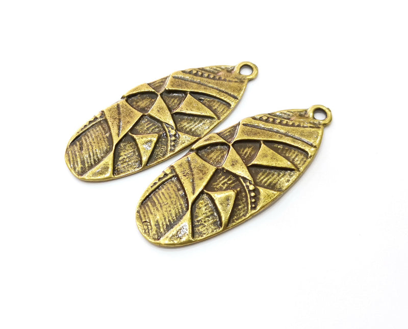 2 Antique Bronze Charms Antique Bronze Plated Charms (56x22mm)  G18921