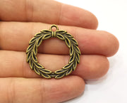 2 Leaf Charms Antique Bronze Plated Charms (34x34mm) G18922