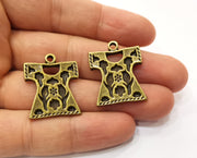 2 Antique Bronze Robe Chest Charms Antique Bronze Plated Charms (28x23mm)  G18923