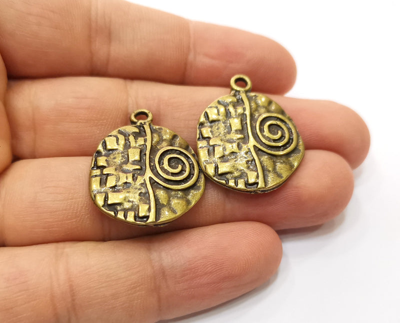 2 Antique Bronze Charms Antique Bronze Plated Charms (28x23mm)  G18925