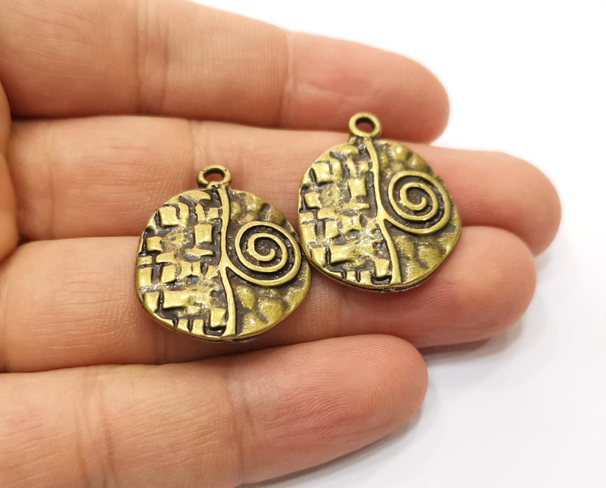 2 Antique Bronze Charms Antique Bronze Plated Charms (28x23mm)  G18925