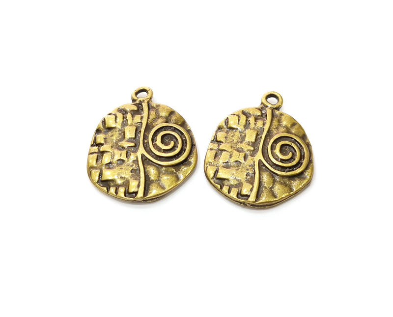 2 Antique Bronze Charms Antique Bronze Plated Charms (28x23mm)  G18925