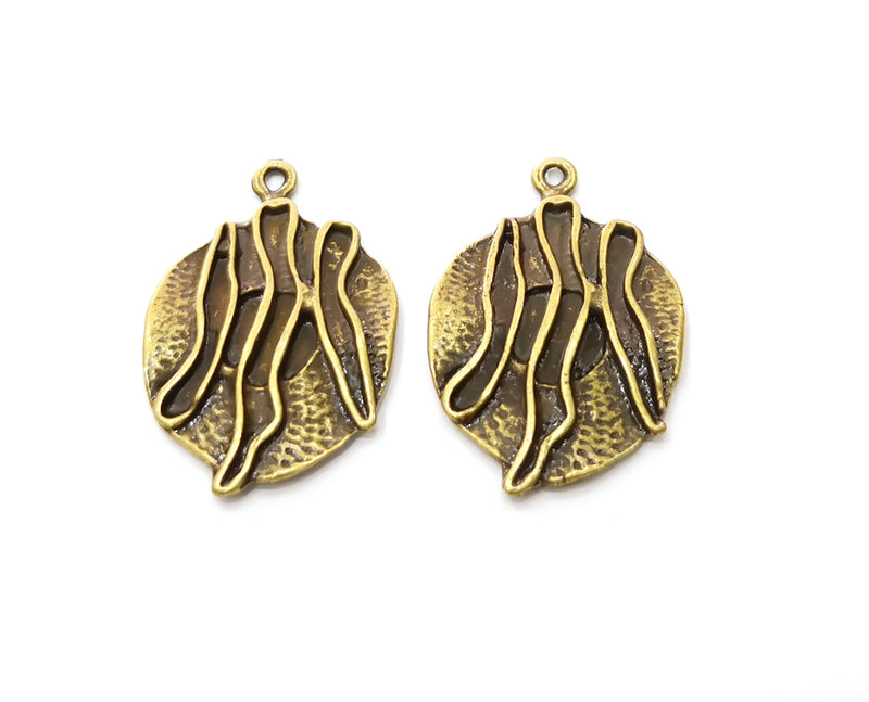 4 Antique Bronze Charms Antique Bronze Plated Charms (29x20mm) G18927